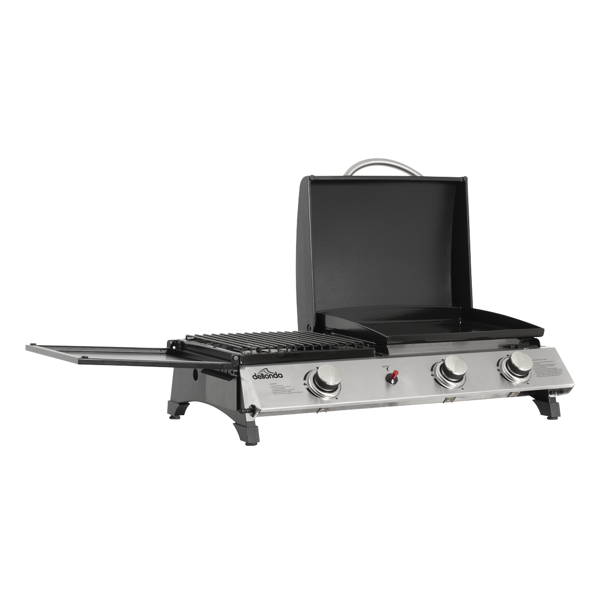 Dellonda DG276 Dellonda 3 Burner Stainless Steel Portable Gas Plancha/Grill 8.5kW