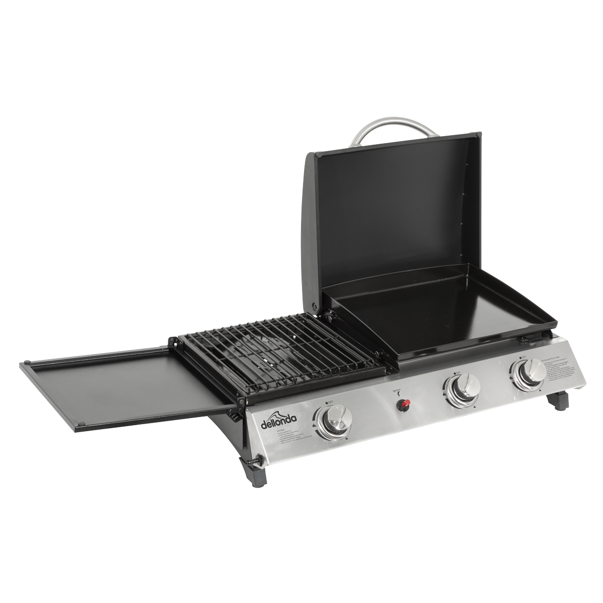 Dellonda DG276 Dellonda 3 Burner Stainless Steel Portable Gas Plancha/Grill 8.5kW