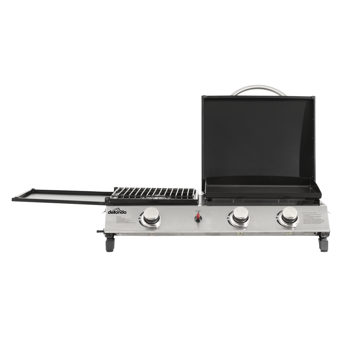Dellonda DG276 Dellonda 3 Burner Stainless Steel Portable Gas Plancha/Grill 8.5kW