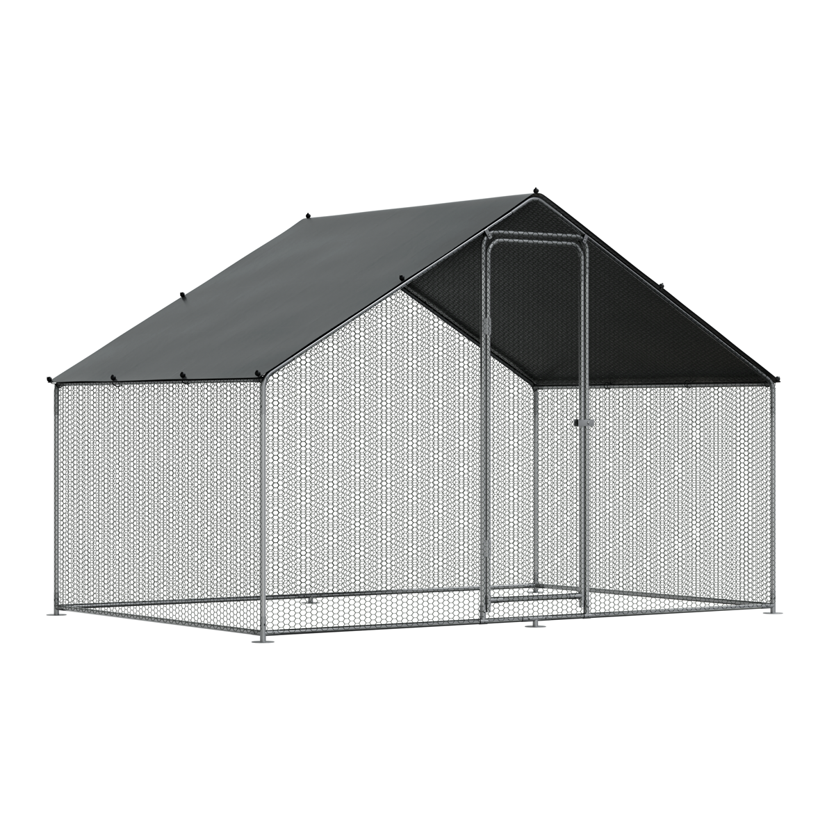 Dellonda DG278 Dellonda Walk-In Galvanized Steel Chicken Run with Roof Cover & PVC Coated Chicken Wire