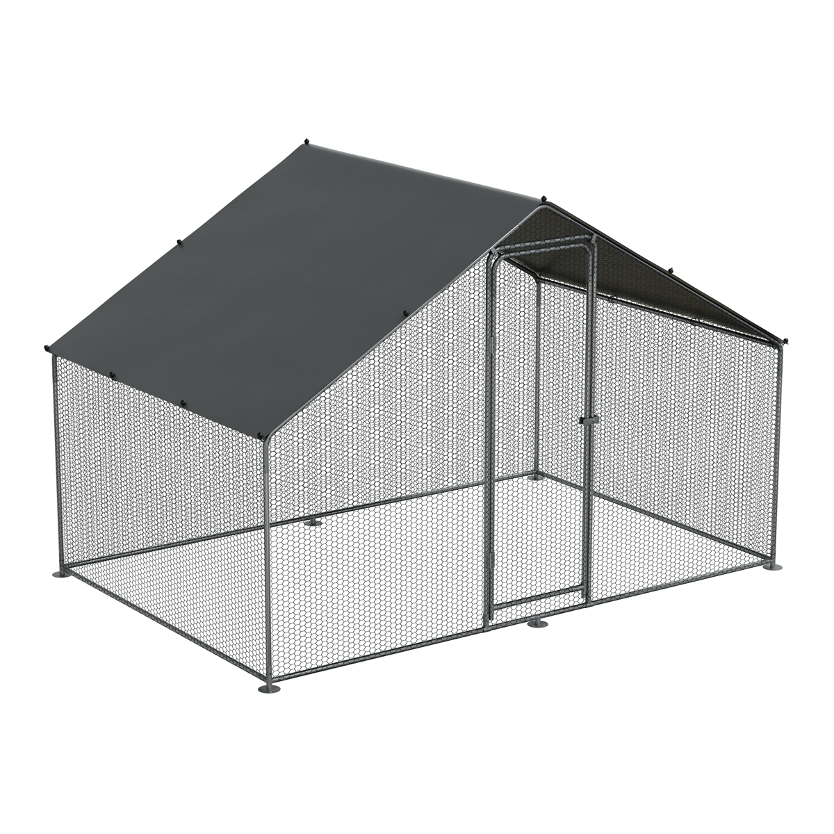 Dellonda DG278 Dellonda Walk-In Galvanized Steel Chicken Run with Roof Cover & PVC Coated Chicken Wire