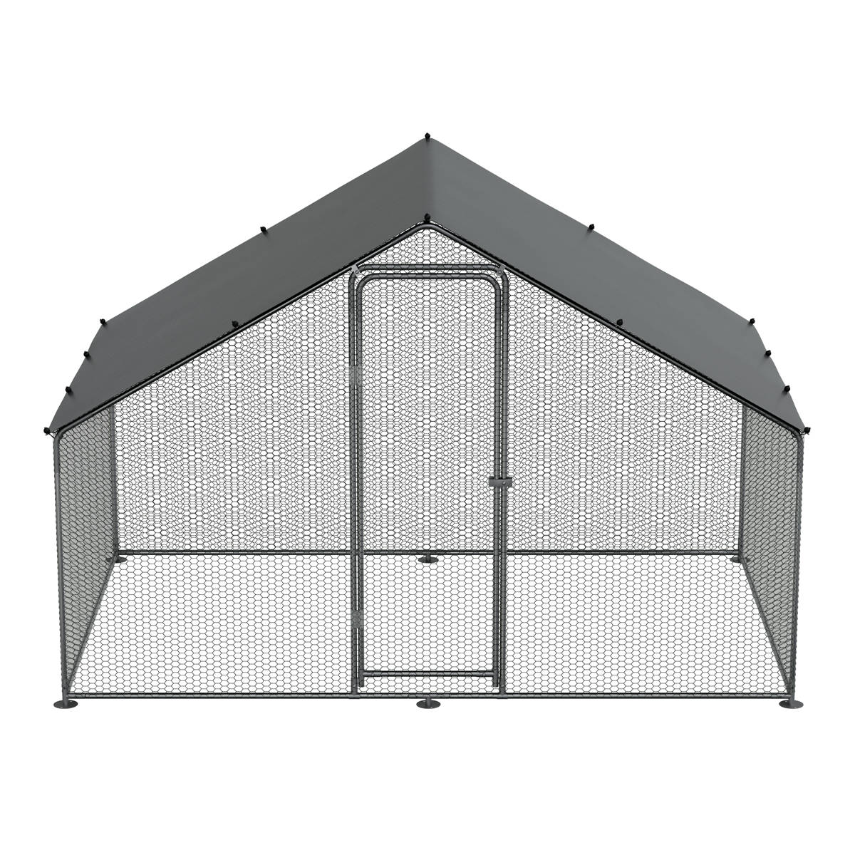 Dellonda DG278 Dellonda Walk-In Galvanized Steel Chicken Run with Roof Cover & PVC Coated Chicken Wire
