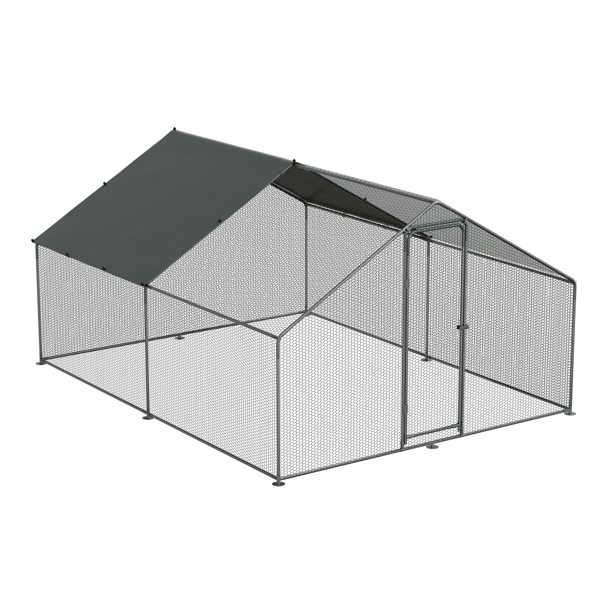 Dellonda DG279 Dellonda Walk-In Galvanized Steel Chicken Run with Roof Cover & PVC Coated Chicken Wire