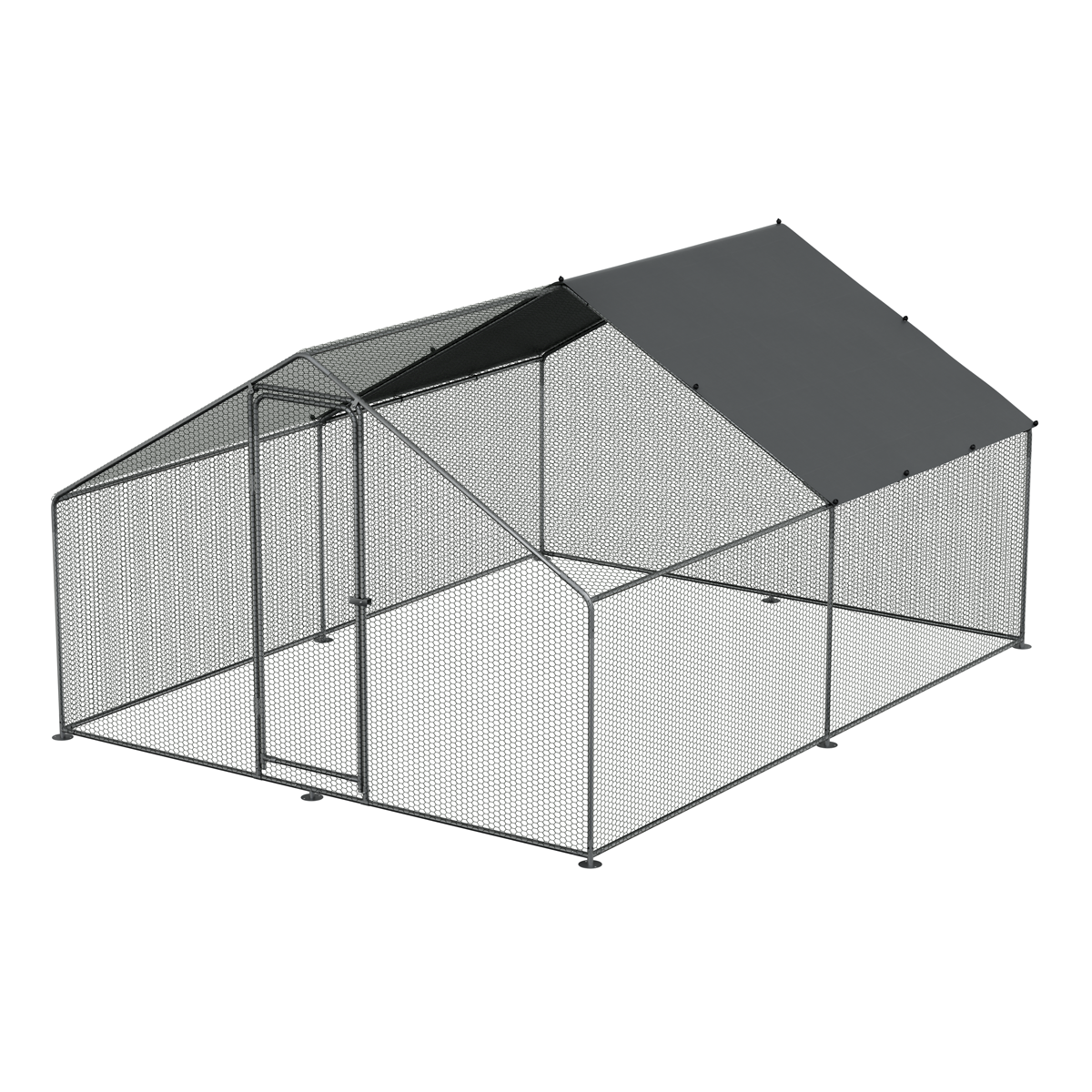 Dellonda DG279 Dellonda Walk-In Galvanized Steel Chicken Run with Roof Cover & PVC Coated Chicken Wire