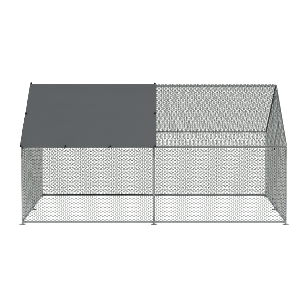 Dellonda DG279 Dellonda Walk-In Galvanized Steel Chicken Run with Roof Cover & PVC Coated Chicken Wire