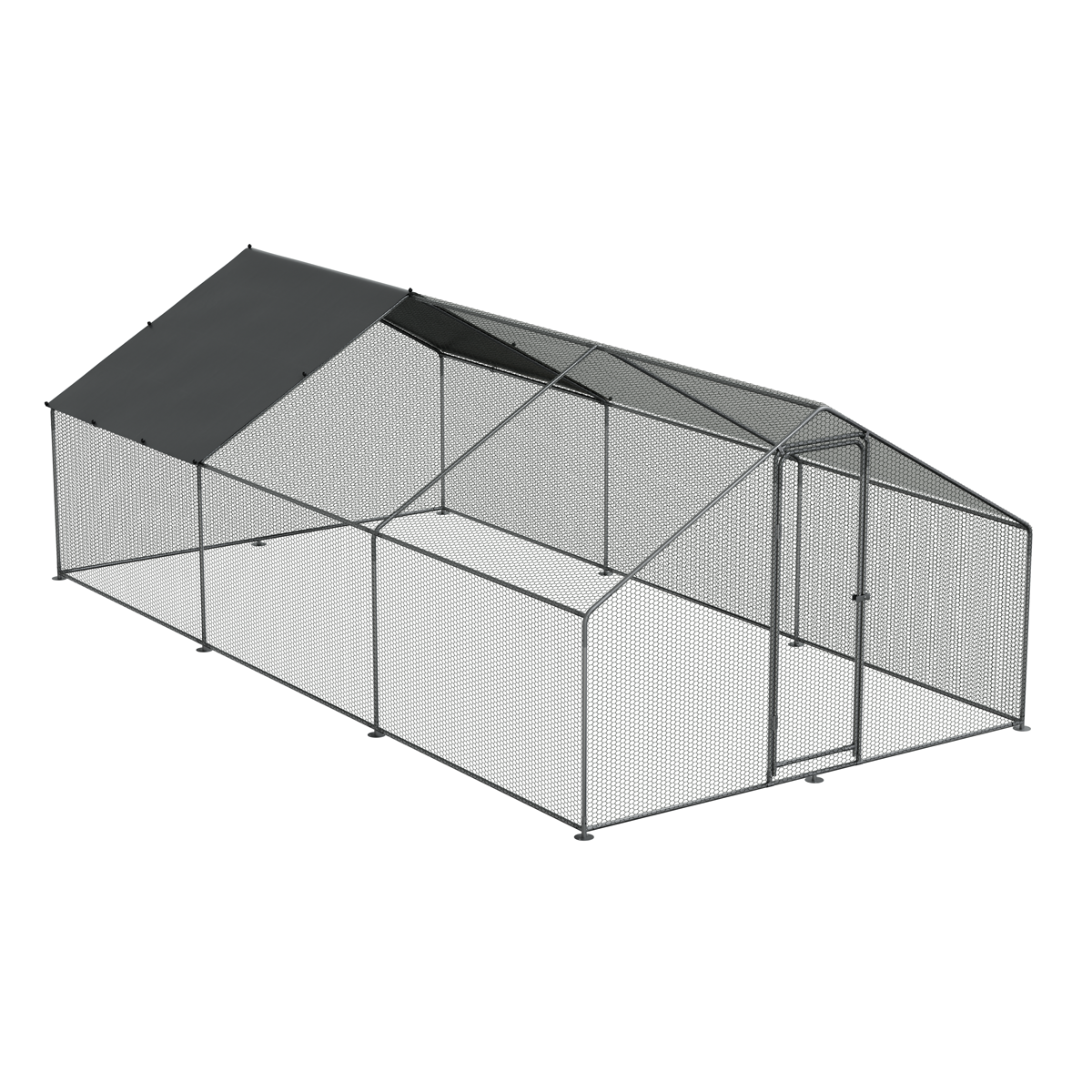 Dellonda DG280 Dellonda Walk-In Galvanized Steel Chicken Run with Roof Cover & PVC Coated Chicken Wire