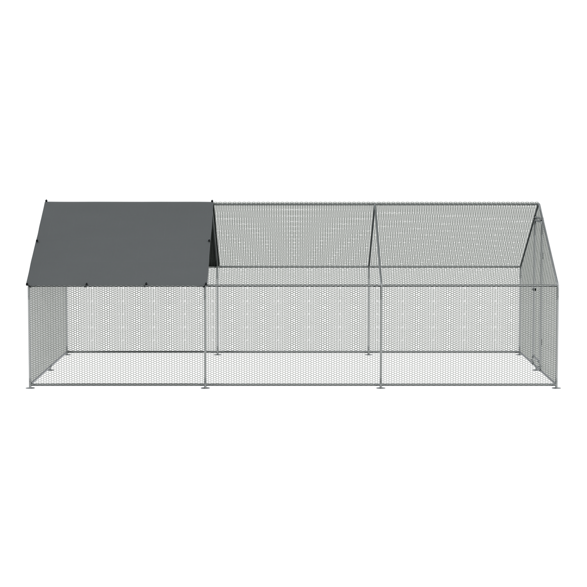 Dellonda DG280 Dellonda Walk-In Galvanized Steel Chicken Run with Roof Cover & PVC Coated Chicken Wire