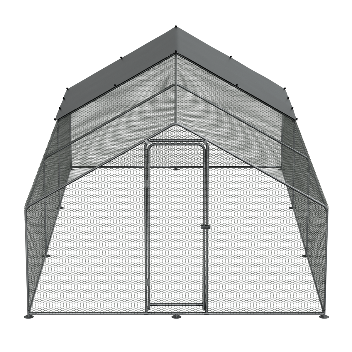 Dellonda DG280 Dellonda Walk-In Galvanized Steel Chicken Run with Roof Cover & PVC Coated Chicken Wire