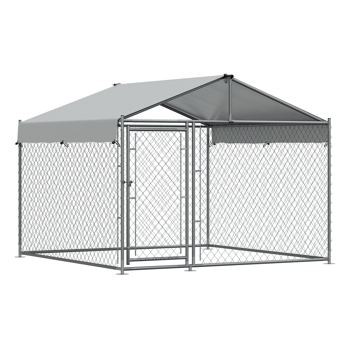 Dellonda DG281 Dellonda Galvanised Steel Dog Kennel with Roof Cover & Chain Link Fencing