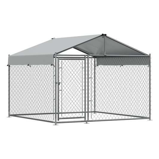 Dellonda DG281 Dellonda Galvanized Steel Dog Kennel with Roof Cover & Chain Link Fencing