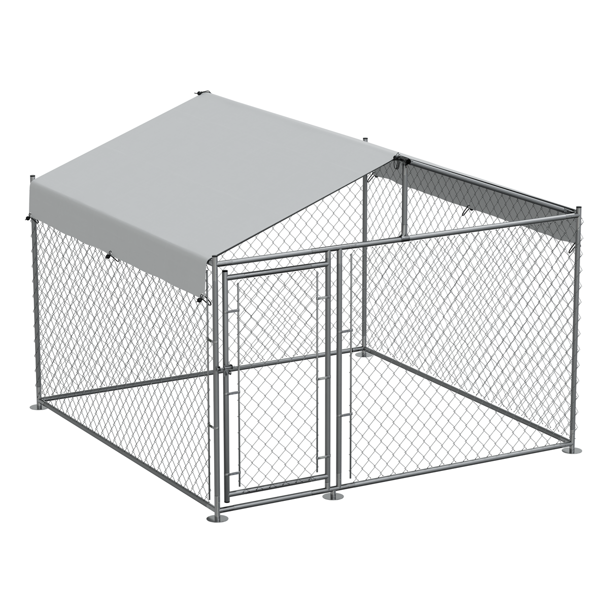 Dellonda DG281 Dellonda Galvanised Steel Dog Kennel with Roof Cover & Chain Link Fencing
