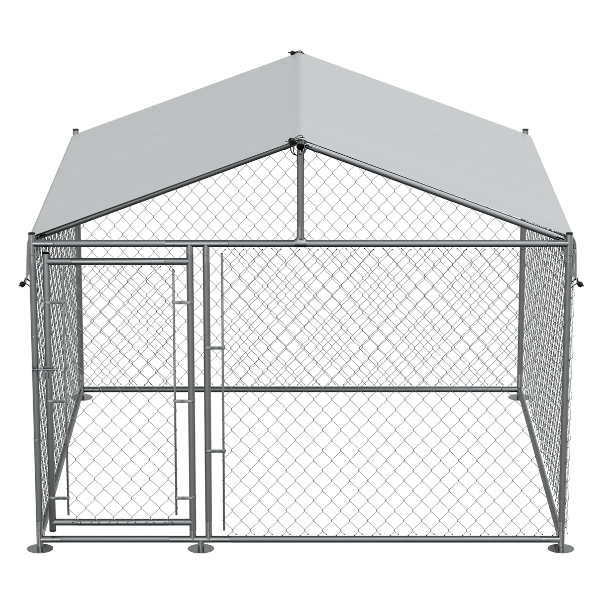 Dellonda DG281 Dellonda Galvanised Steel Dog Kennel with Roof Cover & Chain Link Fencing