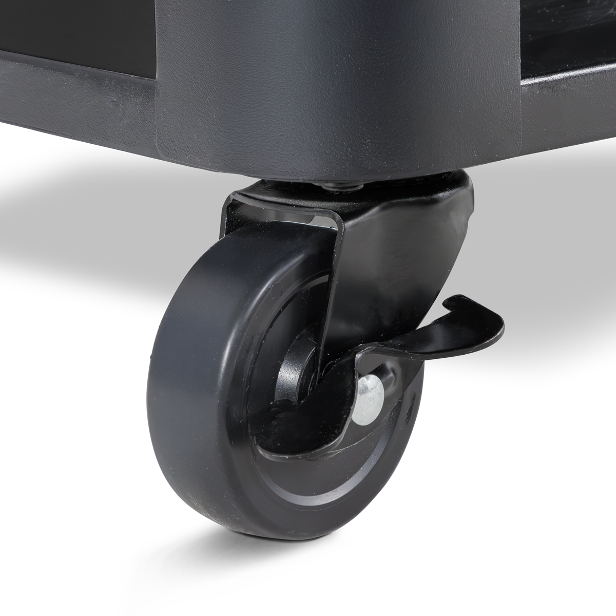 Dellonda DG282 Dellonda BBQ/Plancha Workstation Trolley with Cupboard, Extension Table & Utensil Hooks, Black