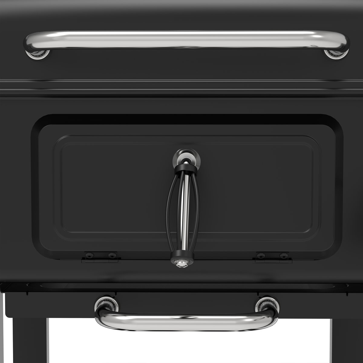 Dellonda DG283 Dellonda Charcoal Grill BBQ Smoker & Trolley with 2 Side Shelves - Black