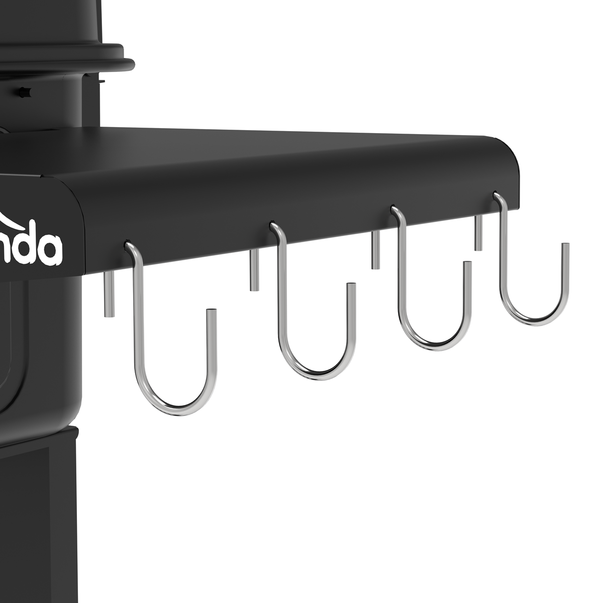 Dellonda DG283 Dellonda Charcoal Grill BBQ Smoker & Trolley with 2 Side Shelves - Black