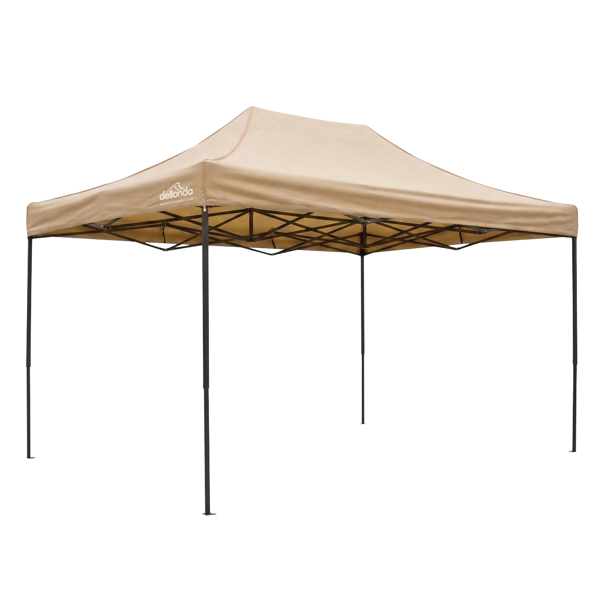 Dellonda DG305 Dellonda 3x4.5m Pop-Up Gazebo Canopy with Water-Resistant Carry Bag, Stakes & Weight Bags - Beige