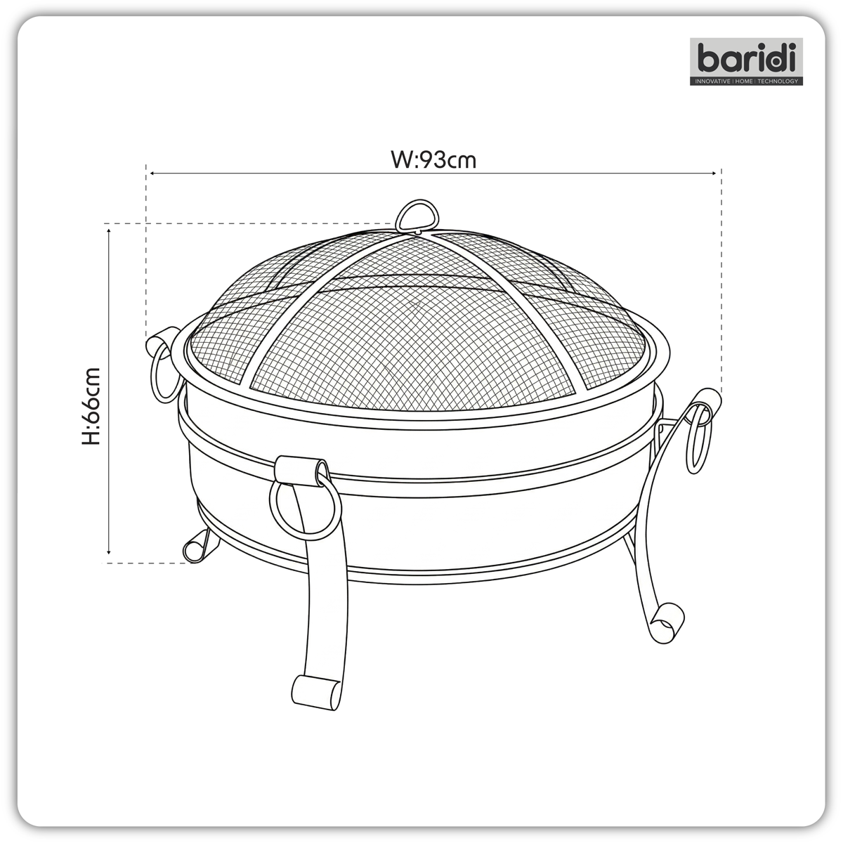Dellonda DG42 Dellonda 76cm Deluxe 2-in-1 Outdoor Fire Pit & Coffee Table Antique Bronze Effect