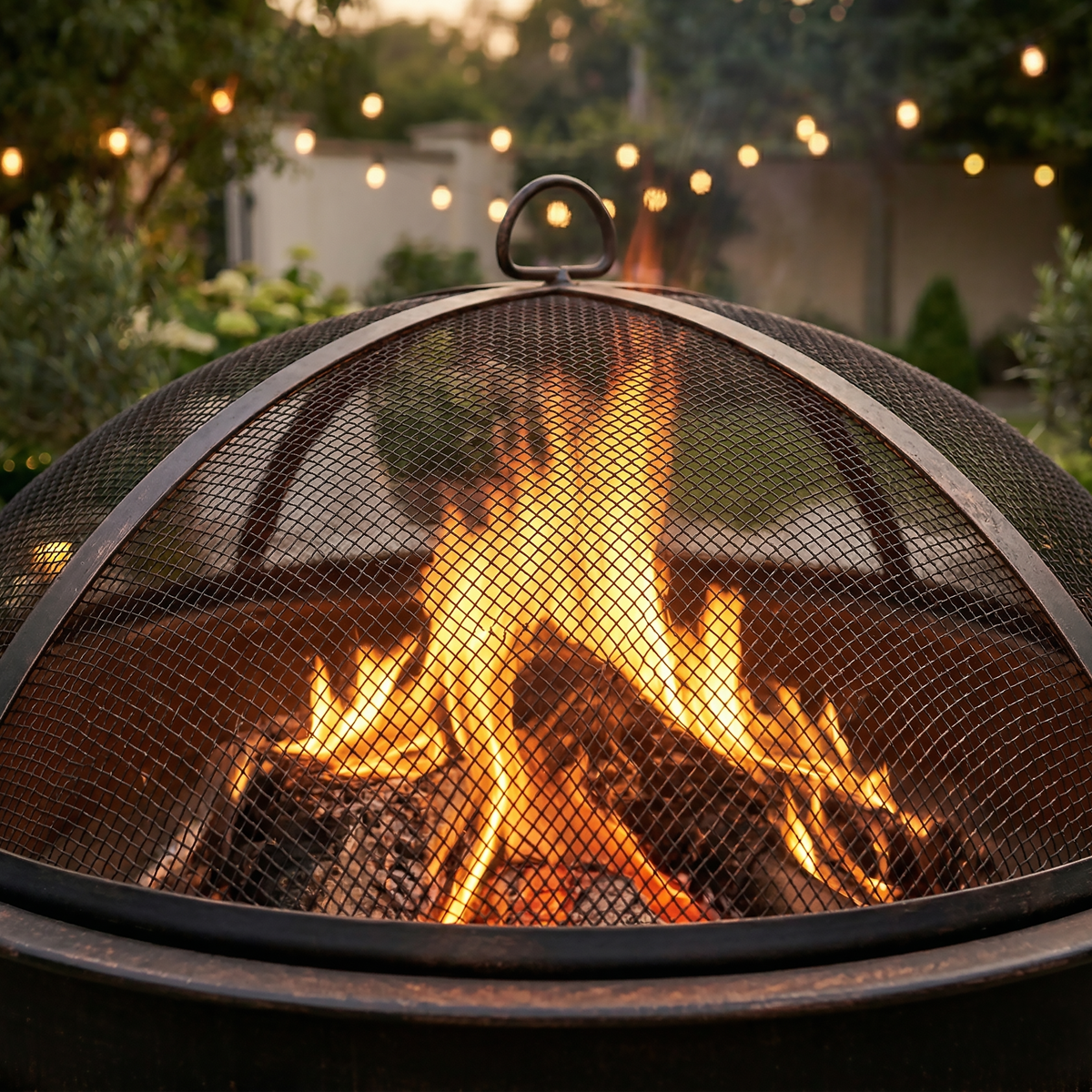 Dellonda DG42 Dellonda 76cm Deluxe 2-in-1 Outdoor Fire Pit & Coffee Table Antique Bronze Effect