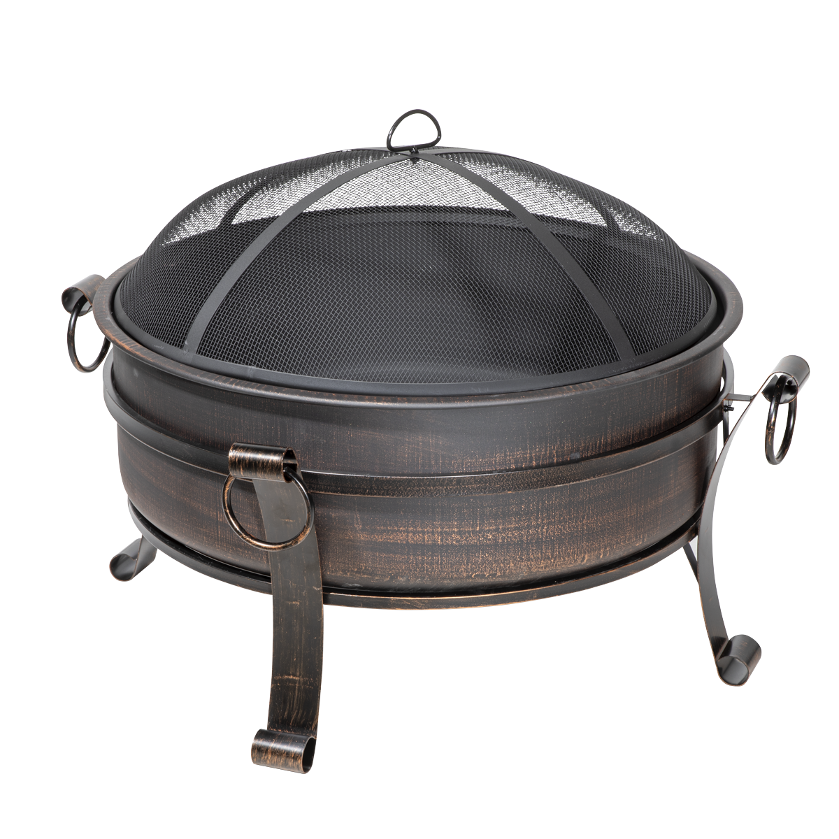Dellonda DG42 Dellonda 76cm Deluxe 2-in-1 Outdoor Fire Pit & Coffee Table Antique Bronze Effect