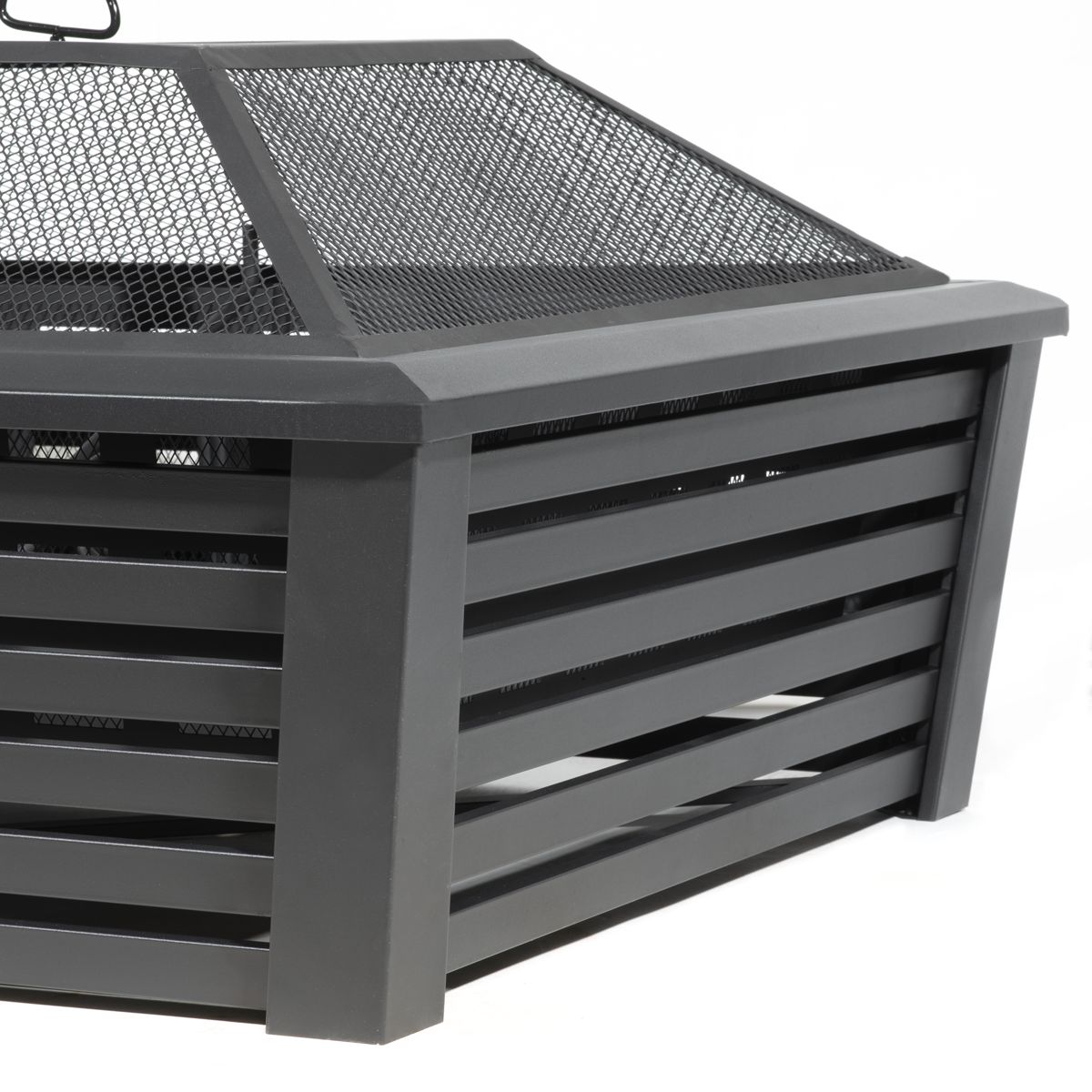 Dellonda DG43 Dellonda 89cm Square Outdoor Fire Pit, Black