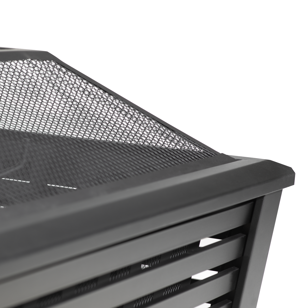 Dellonda DG43 Dellonda 89cm Square Outdoor Fire Pit, Black