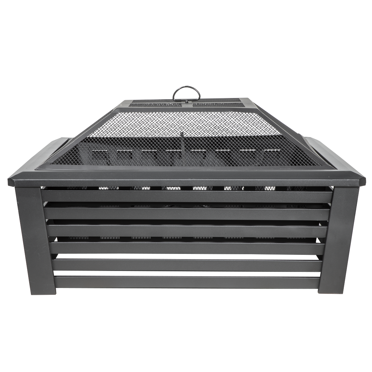 Dellonda DG43 Dellonda 89cm Square Outdoor Fire Pit, Black