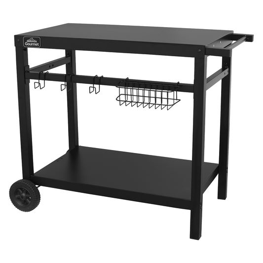Dellonda DG45 Dellonda Plancha Trolley with Utensil Holder - Black