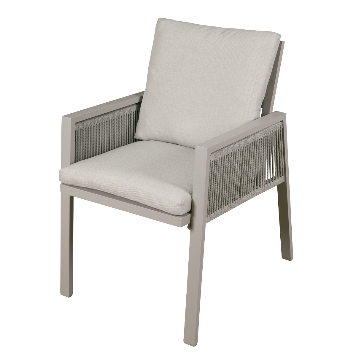 Dellonda DG49 Dellonda Fusion Garden/Patio Dining Chairs with Armrests 6pc - Light Grey