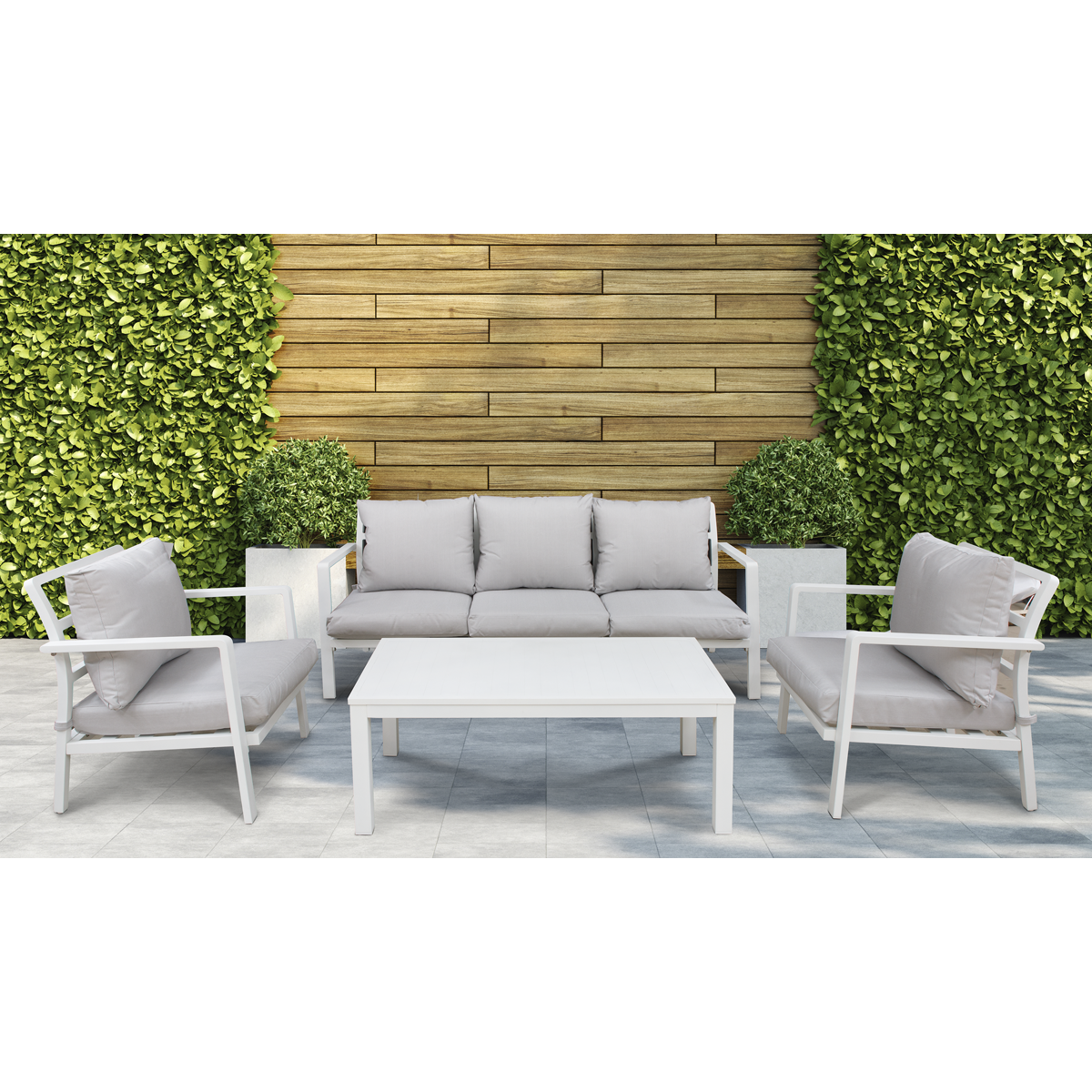 Dellonda DG52 Dellonda Kyoto Aluminium Outdoor Sofa & Coffee Table Set 4pc