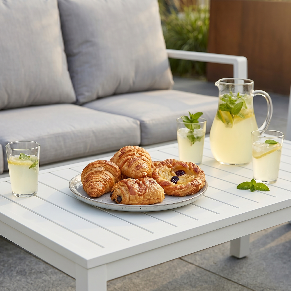 Dellonda DG52 Dellonda Kyoto Aluminium Outdoor Sofa & Coffee Table Set 4pc