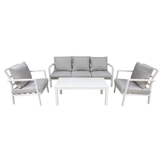 Dellonda DG52 Dellonda Kyoto Aluminium Outdoor Sofa & Coffee Table Set 4pc