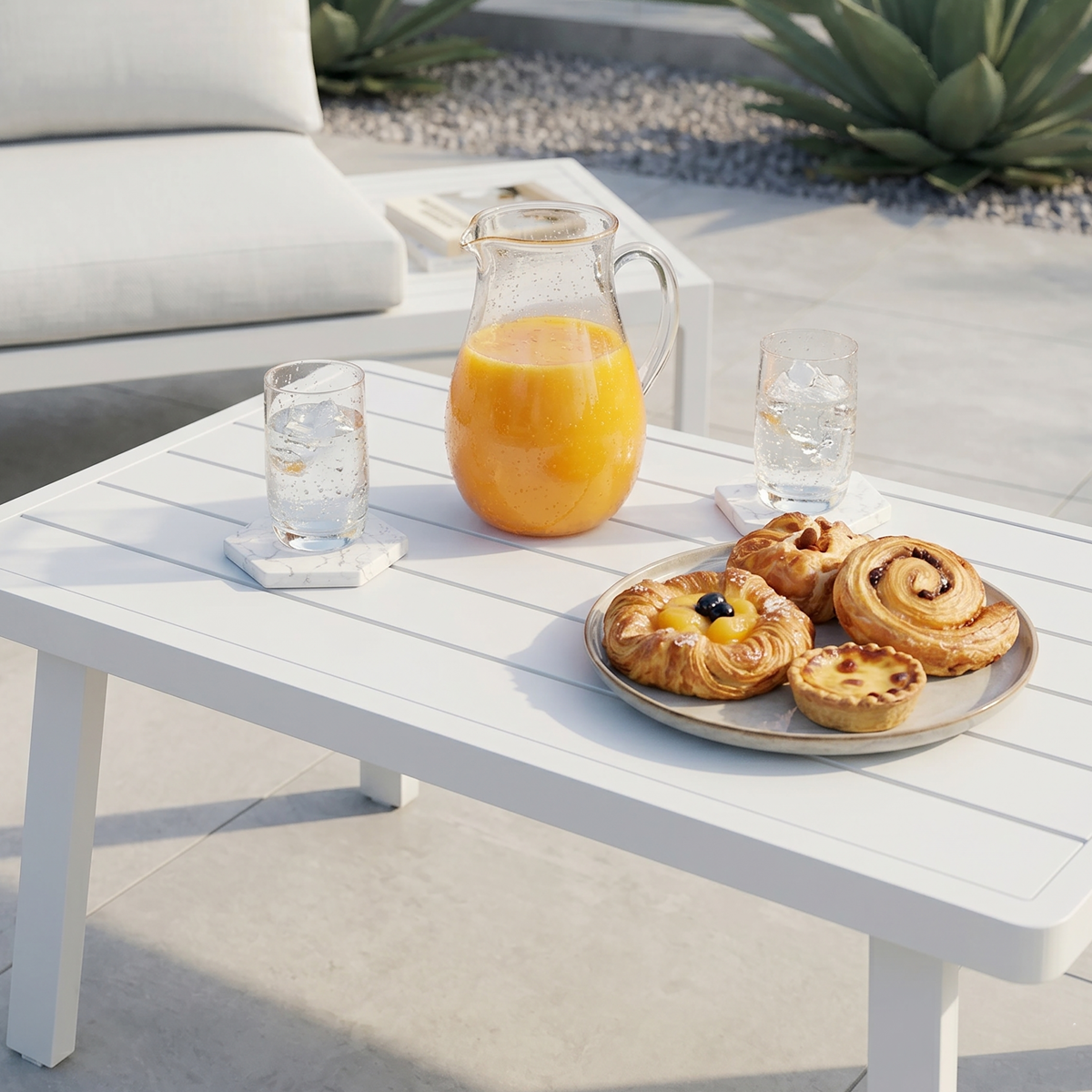 Dellonda DG53 Dellonda Kyoto Aluminium Outdoor Corner Sofa & Coffee Table Set 3pc
