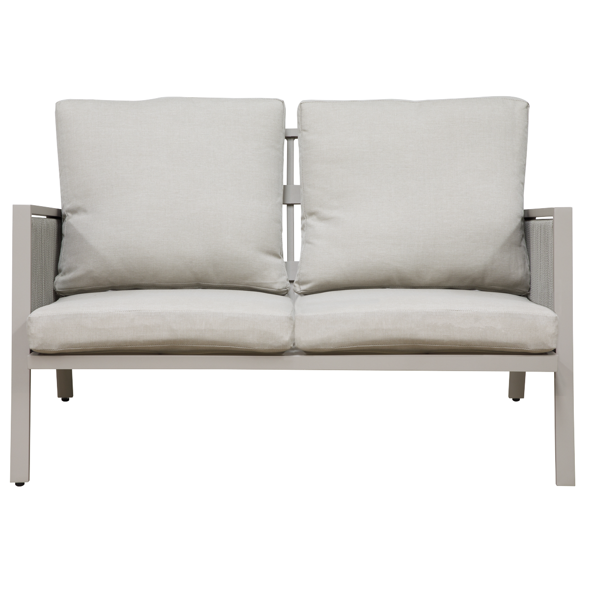Dellonda DG56 Dellonda Fusion Aluminium Outdoor Sofa, Arm Chairs & Coffee Table Set 4pc