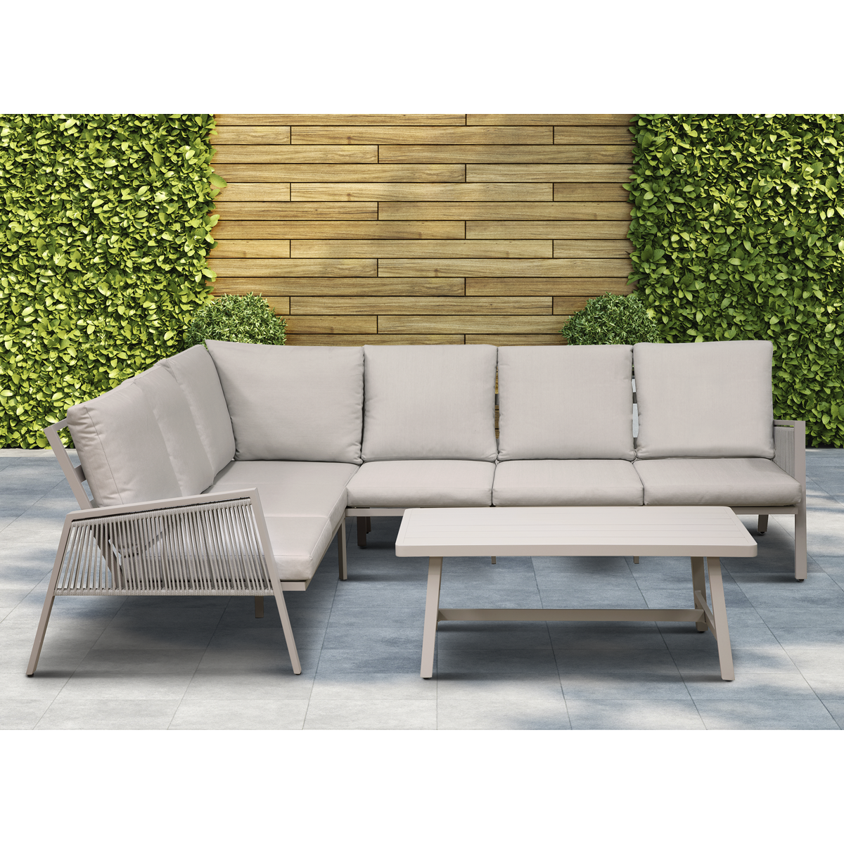 Dellonda DG57 Dellonda Fusion Aluminium Outdoor Corner Sofa & Coffee Table Set 4pc