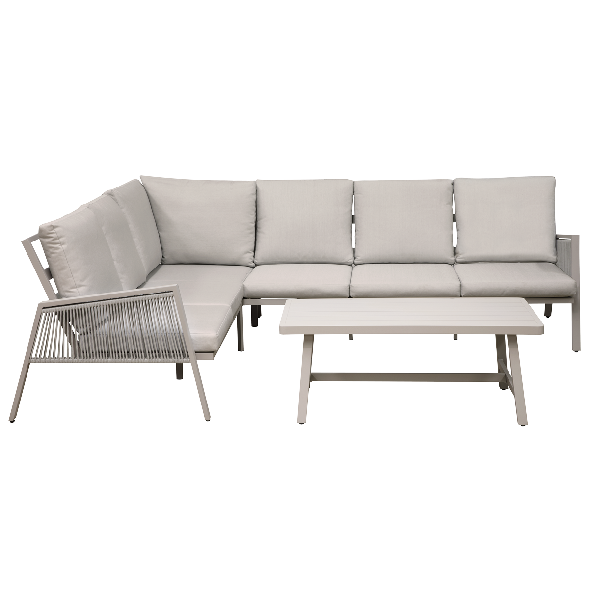 Dellonda DG57 Dellonda Fusion Aluminium Outdoor Corner Sofa & Coffee Table Set 4pc