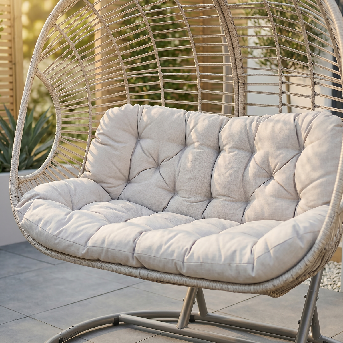 Dellonda DG61 Dellonda Double Swinging Egg Chair with Cushion