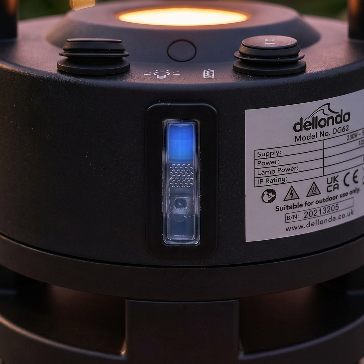 Dellonda DG62 Dellonda Bistro Table with 1200W Heater, 65cm, Black/Stainless Steel