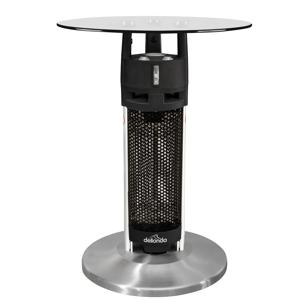 Dellonda DG62 Dellonda Bistro Table with 1200W Heater, 65cm, Black/Stainless Steel