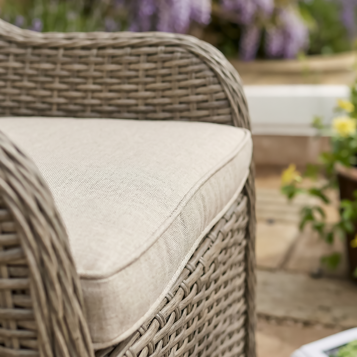Dellonda DG64 Dellonda Chester Rattan Wicker Outdoor Garden Dining Chairs 2pc