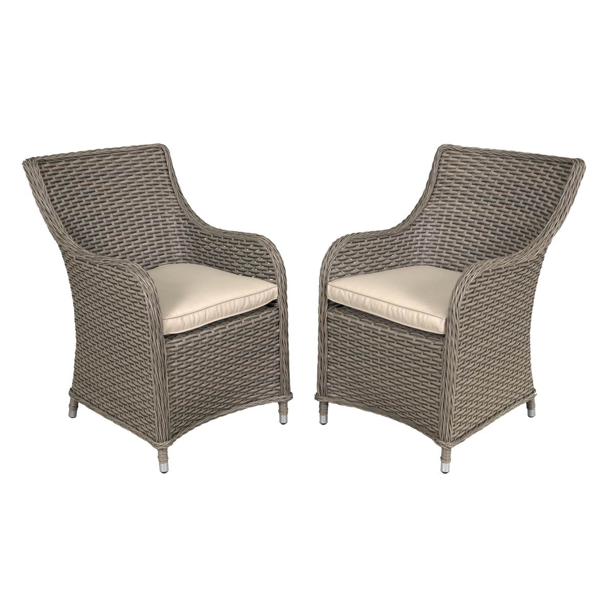 Dellonda DG64 Dellonda Chester Rattan Wicker Outdoor Garden Dining Chairs 2pc