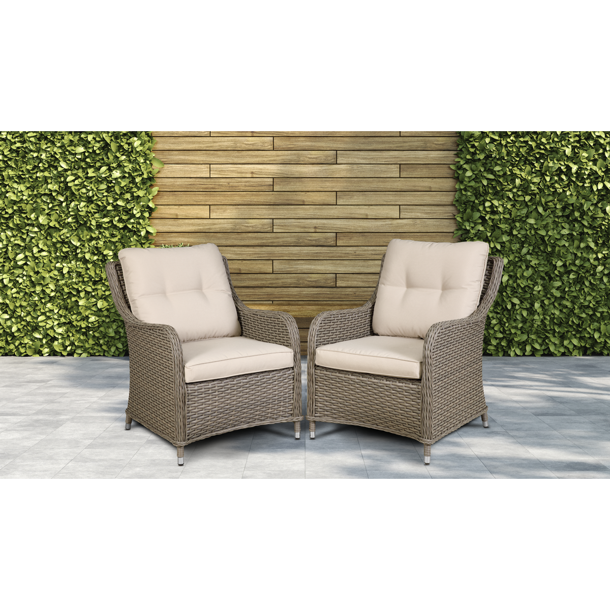 Dellonda DG69 Dellonda Chester Rattan Wicker Outdoor Armchairs 2pc