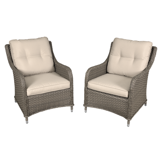 Dellonda DG69 Dellonda Chester Rattan Wicker Outdoor Armchairs 2pc
