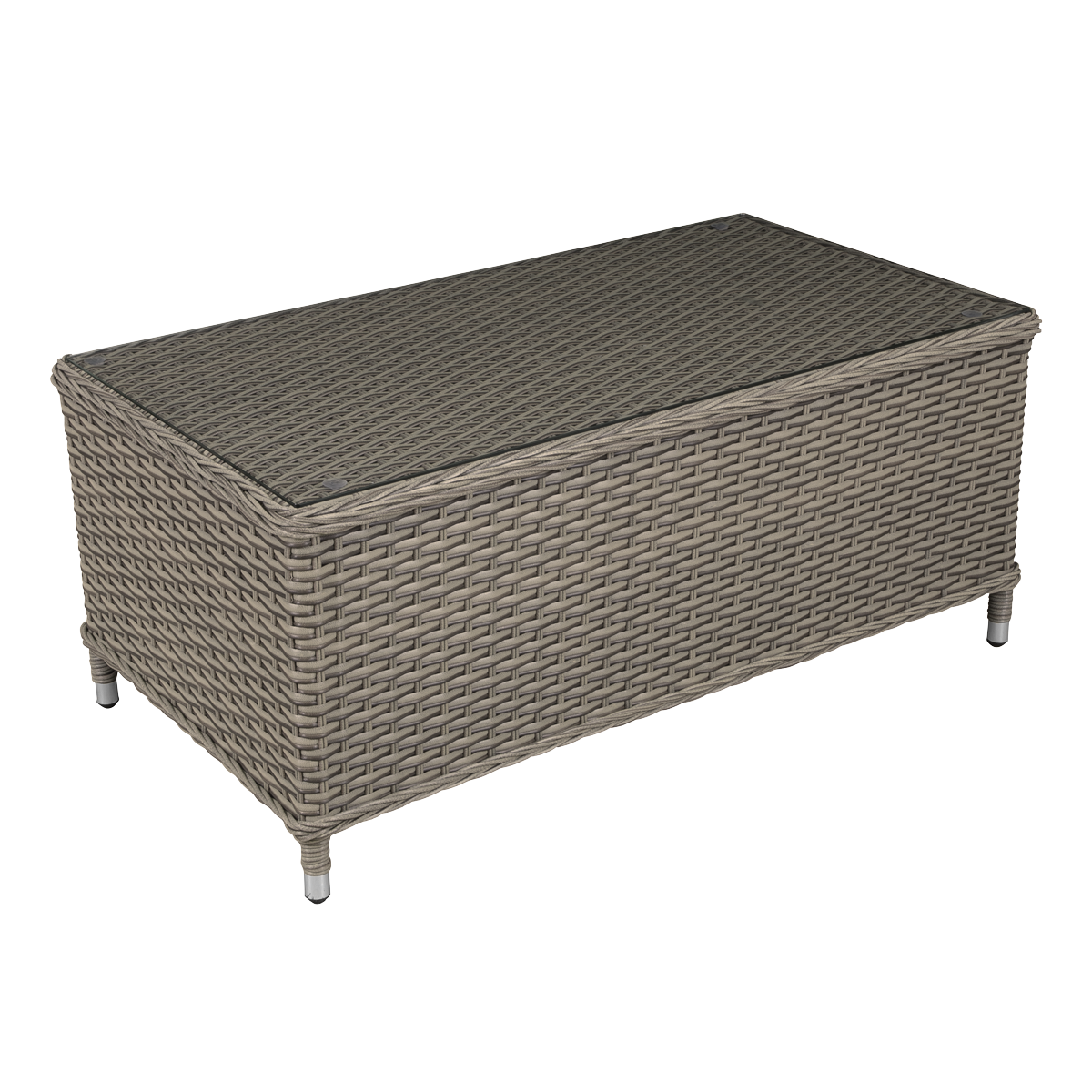 Dellonda DG71 Dellonda Chester Rattan Wicker Outdoor Balcony Table with Tempered Glass Top