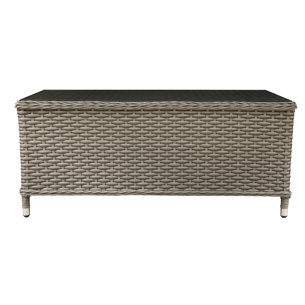 Dellonda DG71 Dellonda Chester Rattan Wicker Outdoor Balcony Table with Tempered Glass Top