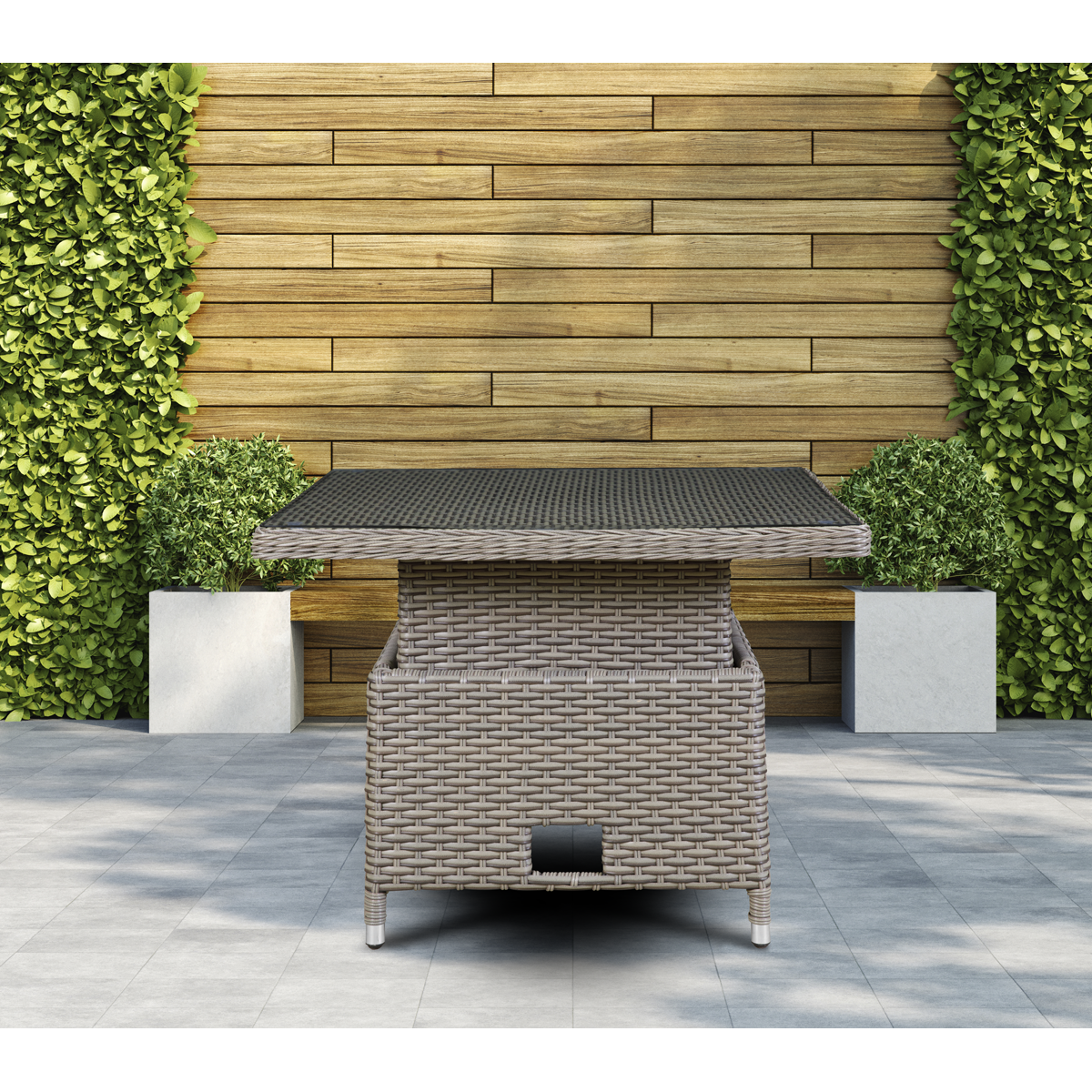 Dellonda DG73 Dellonda Chester Rattan Wicker Adjustable-Height Outdoor Dining Table