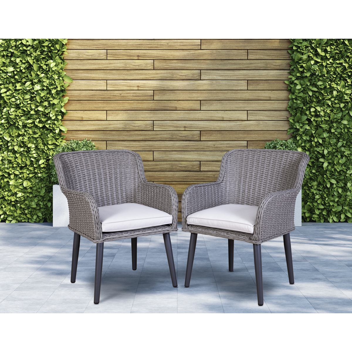 Dellonda DG76 Dellonda Buxton Rattan Wicker Outdoor Chairs Set 2pc