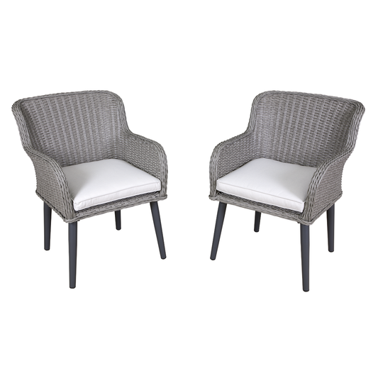 Dellonda DG76 Dellonda Buxton Rattan Wicker Outdoor Chairs Set 2pc