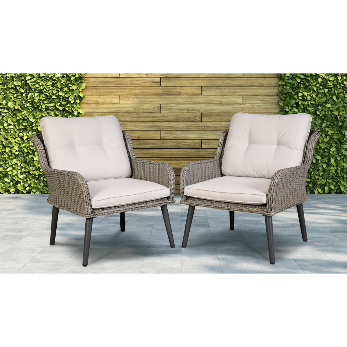 Dellonda DG79 Dellonda Buxton Rattan Wicker Outdoor Chair Set 2pc