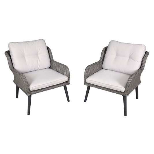 Dellonda DG79 Dellonda Buxton Rattan Wicker Outdoor Chair Set 2pc