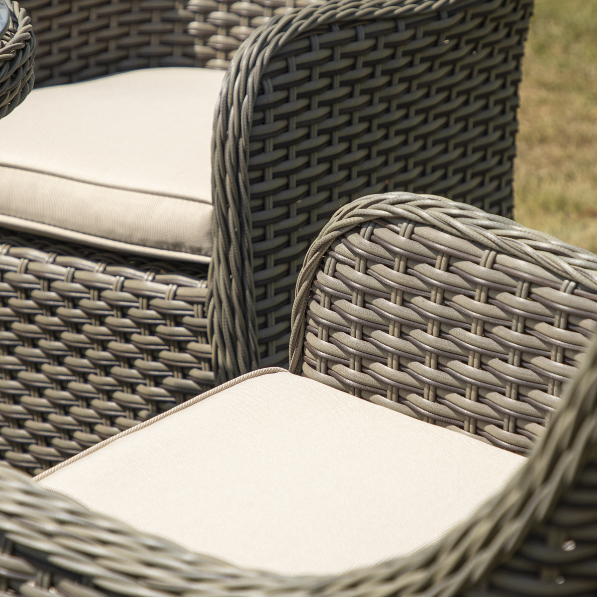Dellonda DG86 Dellonda Chester Rattan Wicker Outdoor Dining Set with Tempered Glass Tabletop 3pc